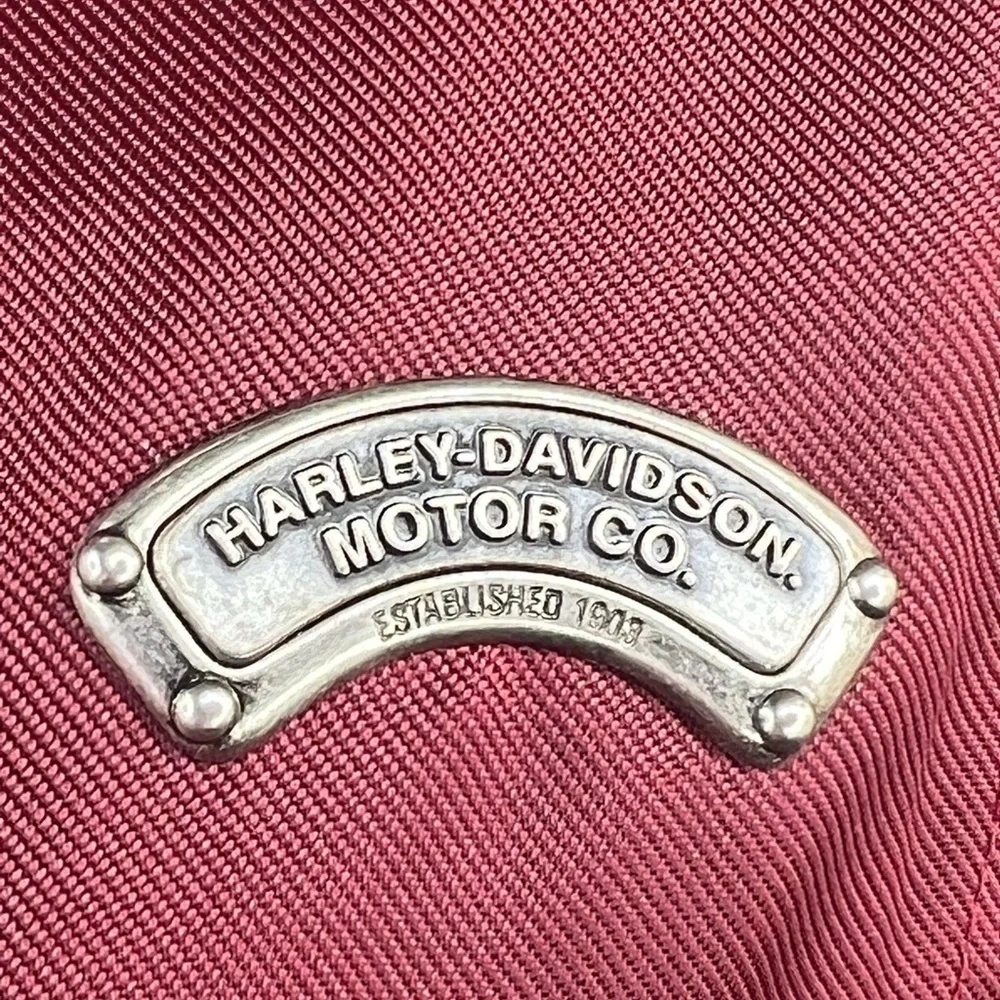 Harley Davidson Women's Burgundy Motorcycle Biker Jacket - Picture 11 of 16